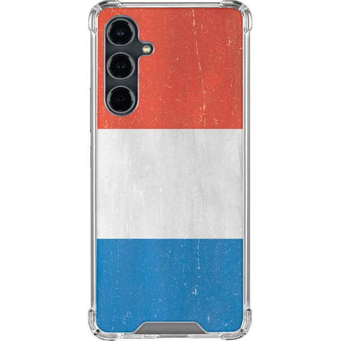 Netherlands Flag Distressed Galaxy S23 FE Clear Case